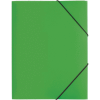 Gummizugmappe A4 grün PP 3 Einschlagklappen
