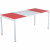 Schreibtisch HxBxT 75x180x80cm grau/rot