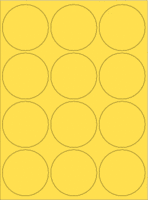 Etiketten - Gelb, 6 cm, Papier, Selbstklebend, Für innen, Rund, +55 °C °c
