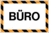 Hinweisschild - BÜRO, Gelb/Schwarz, 15 x 25 cm, Aluminium, Weiß, Seton, Text