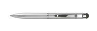 Normalansicht - Ecobra Serie Cityline TARENT Touch-Pen 2 in 1 Mini, Kugelschreiber und Touch-Pen in einem, silberfarben, Länge 9,5 cm, im Kunststoff Geschenketui S (Schiebeetui)