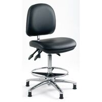 Anti-static ergonomic conductive seating, height adjustment 550-800mm - black vinyl