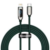 Baseus USB-C-Lightning kábel kijelzővel, PD, 20 W, 2m, zöld (CATLSK-A06)