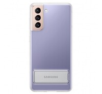 SAMSUNG műanyag telefonvédő (dupla rétegű, gumírozott, asztali tartó funkció) ÁTLÁTSZÓ [Samsung Galaxy S21 Plus (SM-G996) 5G]