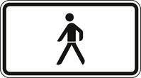 Verkehrszeichen VZ 1010-53 Fußgänger, 231 x 420, Alform, RA 3