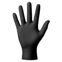 Ideall® Grip Black XXL - Size XXL, Ideall® Grip Black Diamond Texture Nitrile Disposable Gloves - AQL 1.5 (6.5g) - 1 Carton (500 gloves) = 10 Inner Boxes (50 gloves)