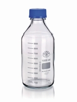 Butelki laboratoryjne szkło borokrzemowe 3.3 GL45 z niebieską zakrętką Pojemność nominalna 5000 ml