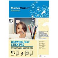 Bi-Office MasterVision Education Drawing Self-Stick Pad, 30 Sheets - 70 gr/m² paper, A1 [Pack of 2] Folded