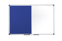 Bi-Office Combination Board Maya, Blue Felt/Magnetic, Aluminium Frame, 90 x 60 cm Frontal View