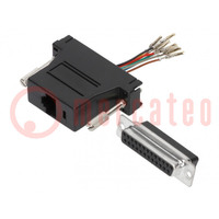 Transition: adapter; D-Sub 25pin female,RJ45 socket