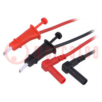Test leads; Urated: 300V; Len: 1m; test leads x2; red and black