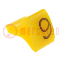 Oznaczniki; Oznaczenie: 9; 3÷6,5mm; H: 9mm; A: 7mm; -30÷100°C; L: 5mm