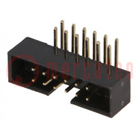 Socket; IDC; male; PIN: 12; angled 90°; THT; gold-plated; 2mm; black