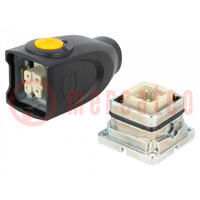 Connector: HDC; male + female; plug + socket,complete set; PIN: 4