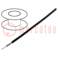 Cable: concéntrico; RG174; PVC; negro; 250m; Øcable: 2,7mm
