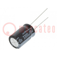 Capacitor: electrolytic; THT; 3300uF; 10VDC; Ø12.5x20mm; Pitch: 5mm