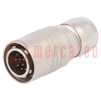 Connector: circular; HR10; push-pull; plug; 2A; gold-plated; PIN: 12
