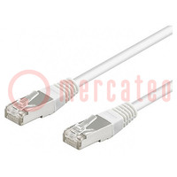 Patch cord; SF/UTP; 5e; Line; CCA; PVC; weiß; 0,5m; 26AWG