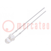 LED; 3mm; giallo; 15000÷20000mcd; 30°; Frontale: convesso; 2÷2,6V