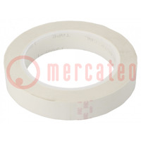 Tape: electrical insulating; W: 19mm; L: 66m; Thk: 0.063mm; white