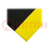 Anti fatigue mat; Width: 0.6m; L: 0.9m; foam,PVC; black; Thk: 9.5mm
