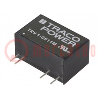 Convertitore: DC/DC; 1W; Ud'ingr: 4,5÷5,5V; Ud'usc: 5VDC; SIP9; PCB