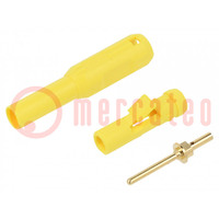 Connector: 1,5mm banana; plug; yellow; Connection: soldered