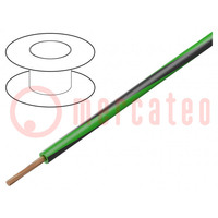 Przewód; H05V-K,LgY; linka; Cu; 0,5mm2; PVC; zielono-czarny; 100m