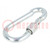 Carabiner; steel; for rope; L: 50mm; zinc; 5mm; with protection