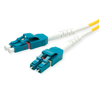 ROLINE Fibre Optic Jumper Cable duplex, 9/125µm, OS2, LC/LC, duplex, yellow, 1 m