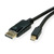 ROLINE Mini DisplayPort Cable, v1.4, mDP-DP, M/M, black, 1 m