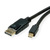 ROLINE Mini DisplayPort Kabel, v1.4, mDP - DP, ST - ST, schwarz, 1 m