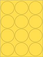 Etiketten - Gelb, 6 cm, Papier, Selbstklebend, Für innen, Rund, +55 °C °c