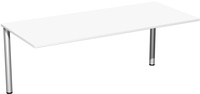 SoftForm-Verkettungs-Schreibtisch, Weiß, Gestell in alusilber. HxBxT 720 x 1800 x 800 mm | TP0458-02