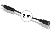 VERLENGSNOER MET DC-VOEDINGSCONNECTOR (MANNELIJK-VROUWELIJK) - 2 m - ZWART