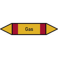 Rohrleitungskennzeichnung, Brennbare Gase, in versch. Versionen, 22,3 x 3,7 cm Version: 05 DIN 2403 - P 4043 Gas