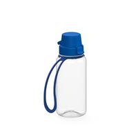 Artikelbild Trinkflasche "School", 400 ml, inkl. Strap, transparent/blau