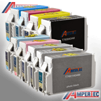 9 Ampertec Tinten ersetzt Epson C13T7601 - 7609 multi farbig