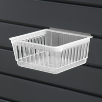 Cratebox „Standard“ / Warenschütte / Box für Lamellenwandsystem / Körbchen aus Kunststoff | melkachtig transparant