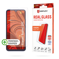Displex Panzerglas (10H) für Xiaomi Redmi 10C, Eco-Montagerahmen, Tempered Glas, kratzer-resistente Schutzfolie, hüllenfreundlich