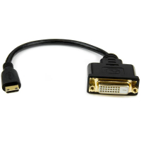 StarTech.com 8 in (20cm) Mini HDMI to DVI Cable - DVI-D to HDMI Cable (1920x1200p) - 19 Pin HDMI Mini Male to DVI-D Female - Digital Monitor Cable Adapter M/F - Mini HDMI to DVI...