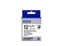 Epson LK-4WBQ - Spécial tissu thermocollant - Noir sur Blanc - 12mmx5m