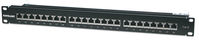 Intellinet 24-Port Cat6 Patchpanel, geschirmt, 24 Ports, FTP, 1 HE, Klemmleisten mit 90 Grad abgewinkelten Kabeleinführungen, schwarz