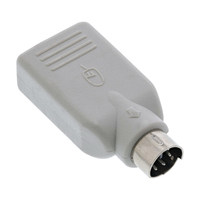 InLine 33103 changeur de genre de câble PS/2 male USB A Beige