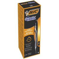 BIC Gel-ocity Quick Dry Negro Bolígrafo de punta retráctil con pulsador Medio 12 pieza(s)