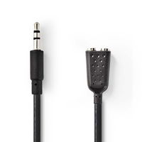 Nedis CAGB22100BK02 audio kabel 0,2 m 3.5mm 2 x 3.5mm Antraciet