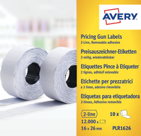 Avery PLR1626 self-adhesive label Price tag Removable White 12000 pc(s)