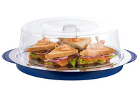 Buffet Kühlplatte COOL in rund, mit Abdeckaube in transparent und Trägerschale