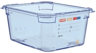 Araven 1/2 GN Lebensmittelbehälter blau 150mm BPA frei - Mit Maßangabe -