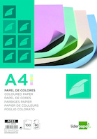Papier kolorowy LIDERPAPEL, 4x pastelowy, 100 arkuszy, mix kolorów